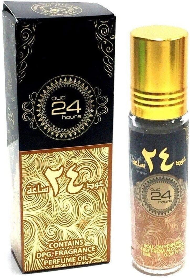 Oud 24 Hours 10ml Concentrated Perfume Oil Roll On Ard Al Zaafaran Floral Wood-theislamicshop.com
