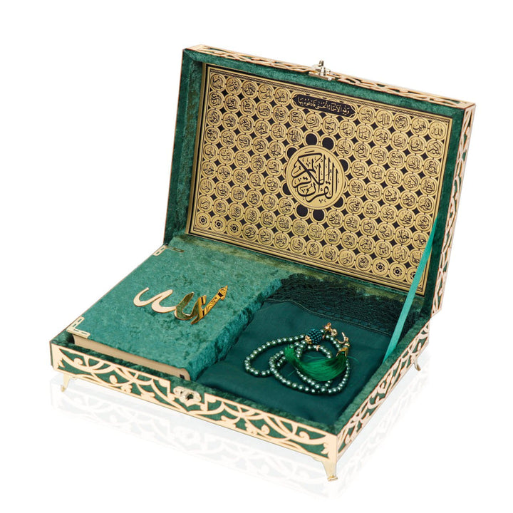Beautiful Quran With Box Gift Green-theislamicshop.com