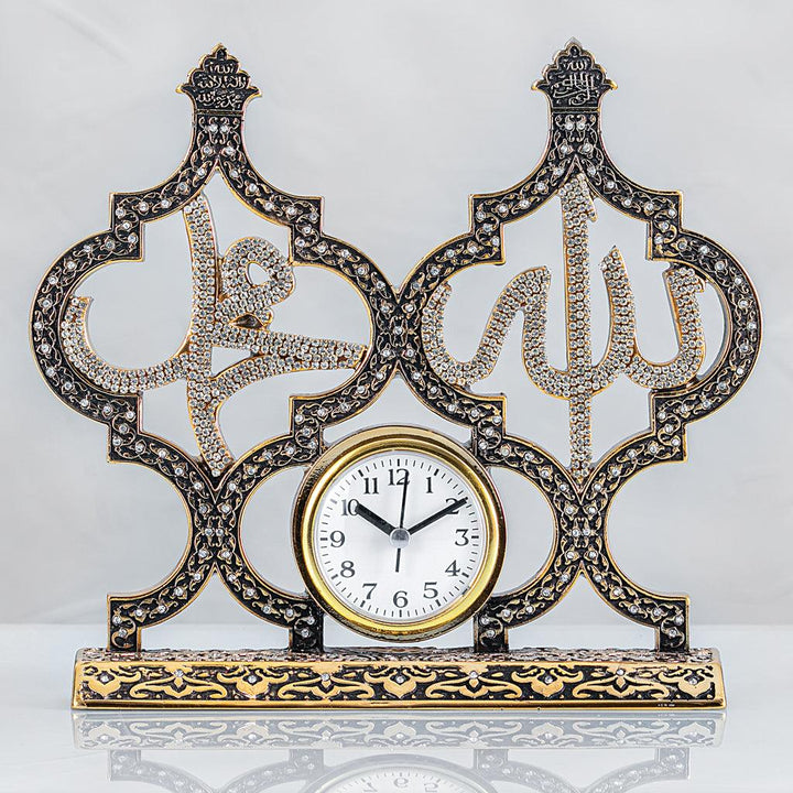 Allah and Muhammad With Table Clock islamic ornament - The Islamic Shop