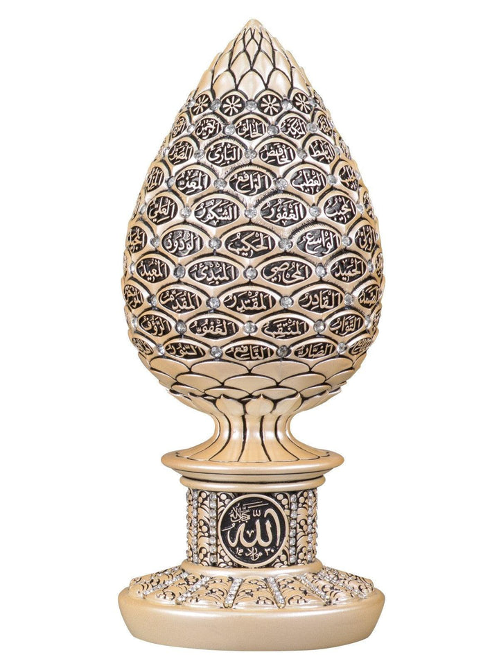 Islamic Table Decor Golden pine cone with Blue Gold/Silver/Pearl (Large)-theislamicshop.com