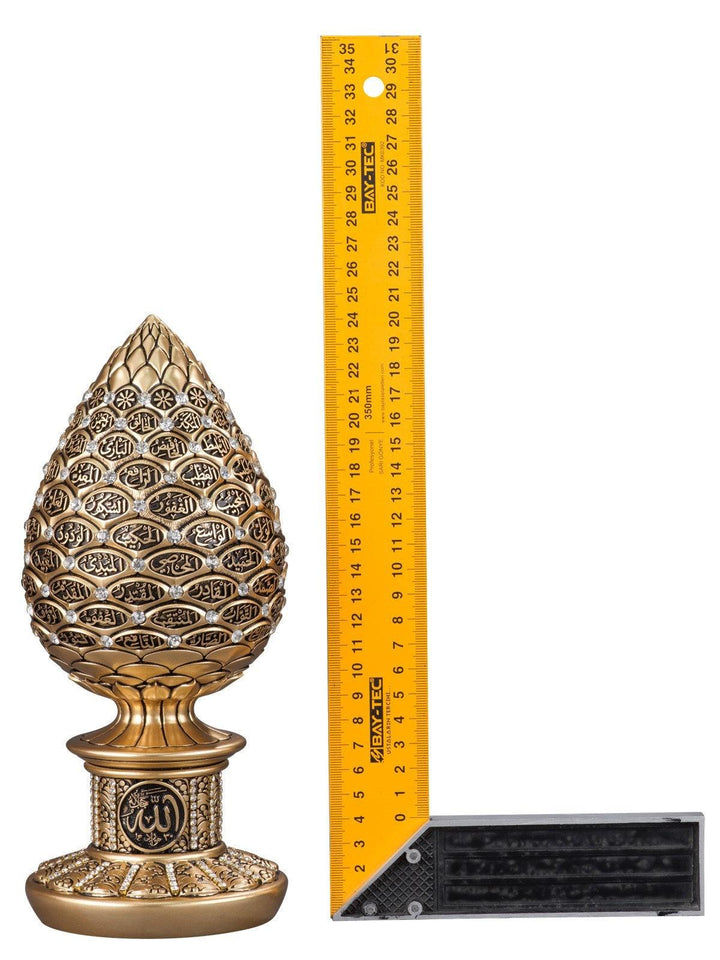 Islamic Table Decor Golden pine cone with Blue Gold/Silver/Pearl (Large)-theislamicshop.com