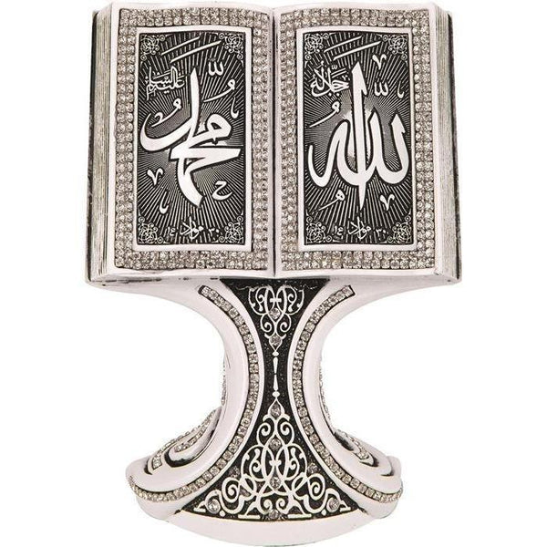 Beautiful Allah Muhammad Gold Book Clear Crystal 16 x 11 cm BB-0947 - The Islamic Shop
