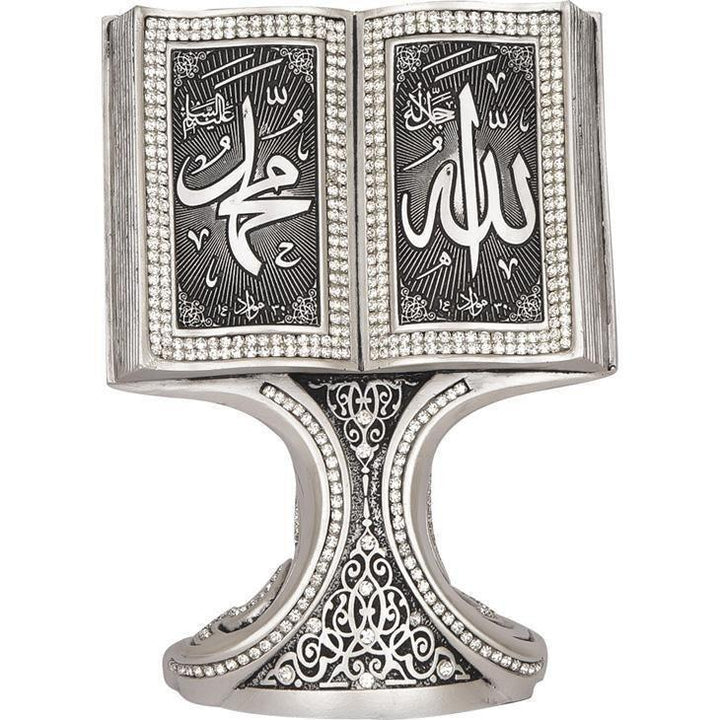Beautiful Allah Muhammad Gold Book Clear Crystal 16 x 11 cm BB-0947 - The Islamic Shop