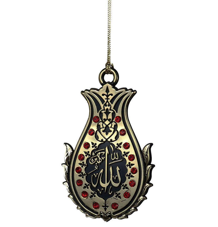 Double-Sided Lalegul Car Hanging Red-MS-0201 - The Islamic Shop