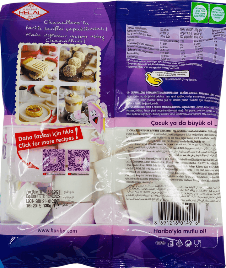 Haribo Chamallows Pink & White - (Halal Marshmallow) - 70 g - 2.5 oz –  Halalcart