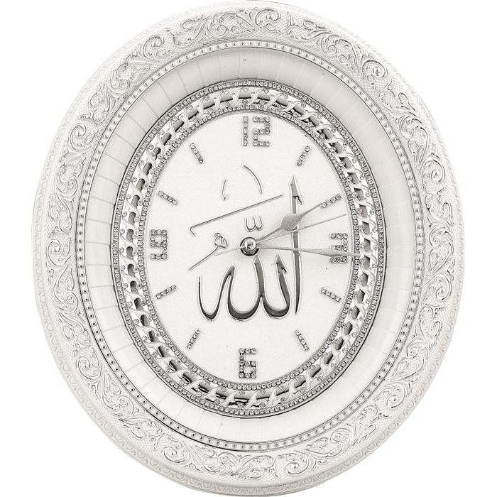 Islamic Oval Wall Clock Home Decor Allah  SA-0411 - The Islamic Shop