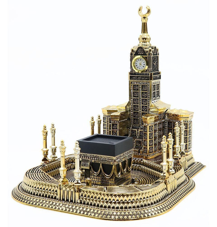 the-islamic-shop-islamic-decor-gold-islamic-table-decor-99-names-of-allah-kaba-clock-tower-replica-large-al-haram-gold-colour-home-decor-kaba