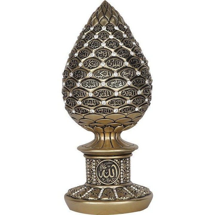 Islamic Table Decor Golden pine cone - 99 Names of Allah Alif collection - The Islamic Shop