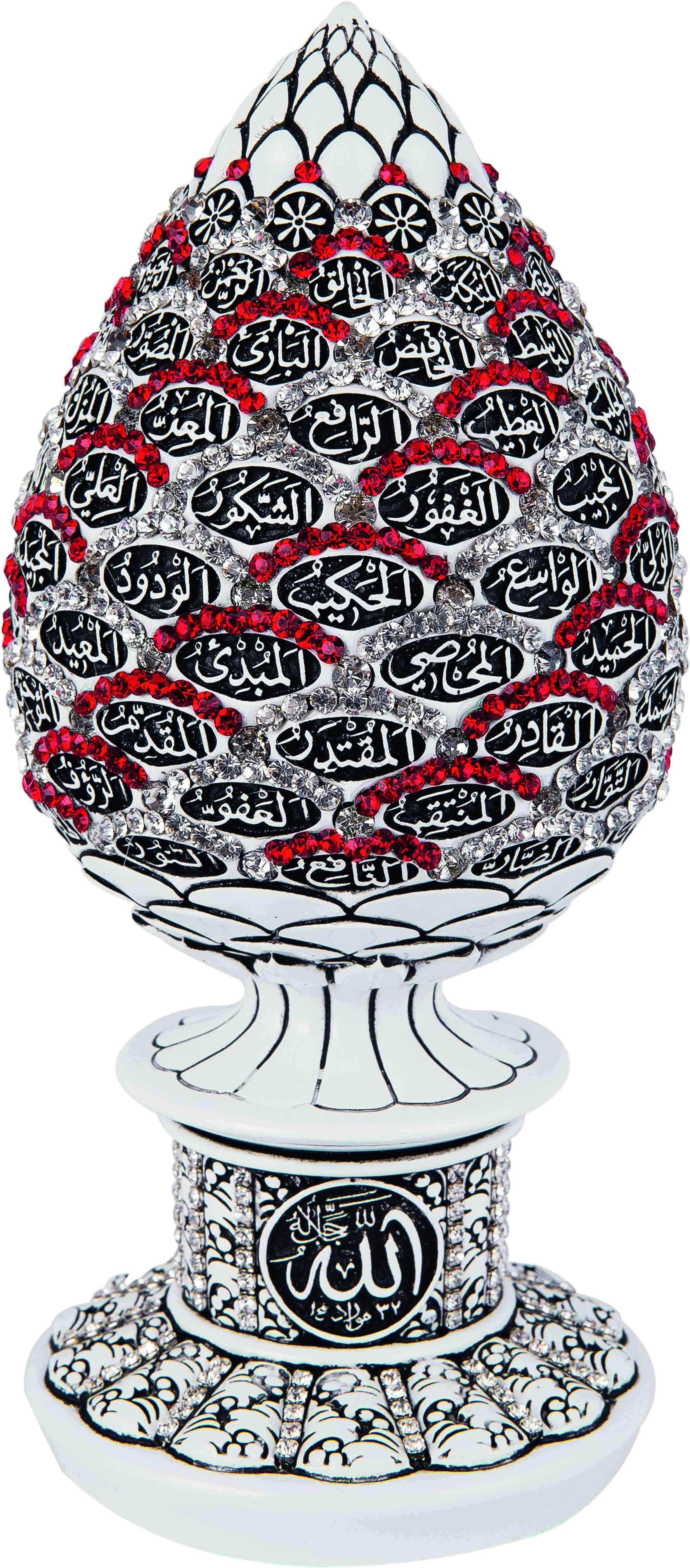 Islamic Table Decor Golden pine cone with Red stones - 99 Names of ...