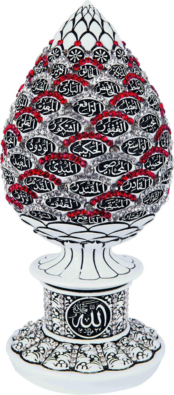 Islamic Table Decor Golden pine cone with Red stones - 99 Names of Allah Alif collection BB-0930-1675-theislamicshop.com