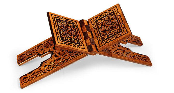 Large size red pine wooden rehal Quran holder 55*20*3-theislamicshop.com